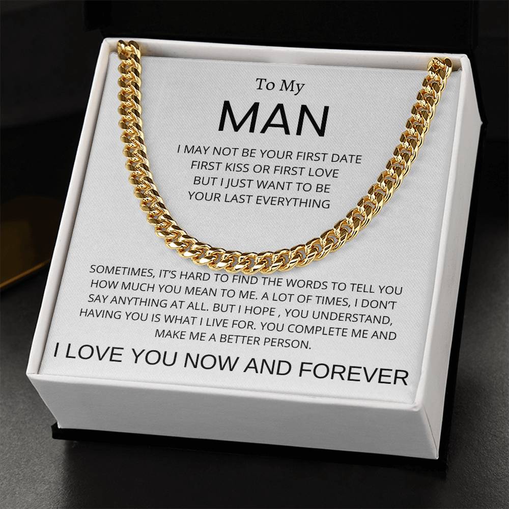 Men's Cuban Link Chain With Message Card for  Your Man