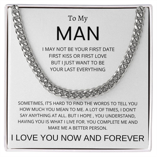 Men's Cuban Link Chain With Message Card for  Your Man