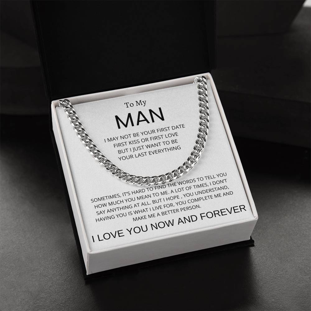 Men's Cuban Link Chain With Message Card for  Your Man