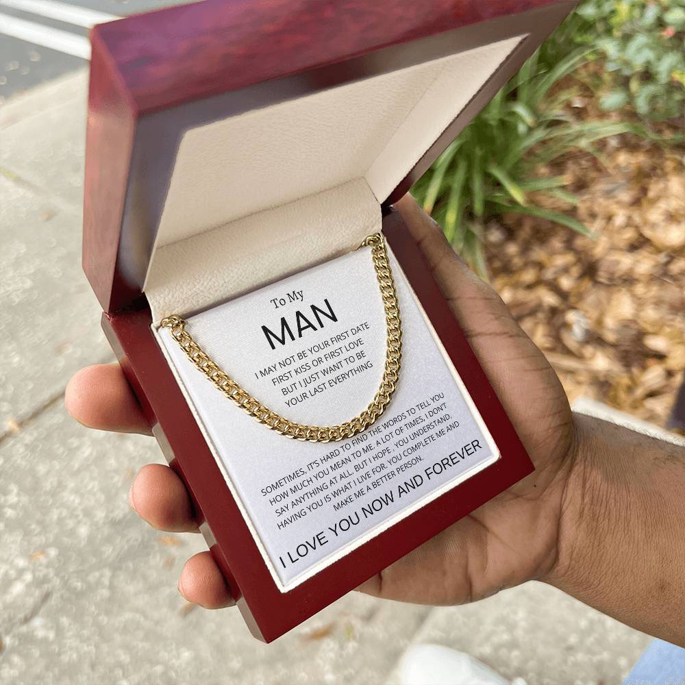 Men's Cuban Link Chain With Message Card for  Your Man