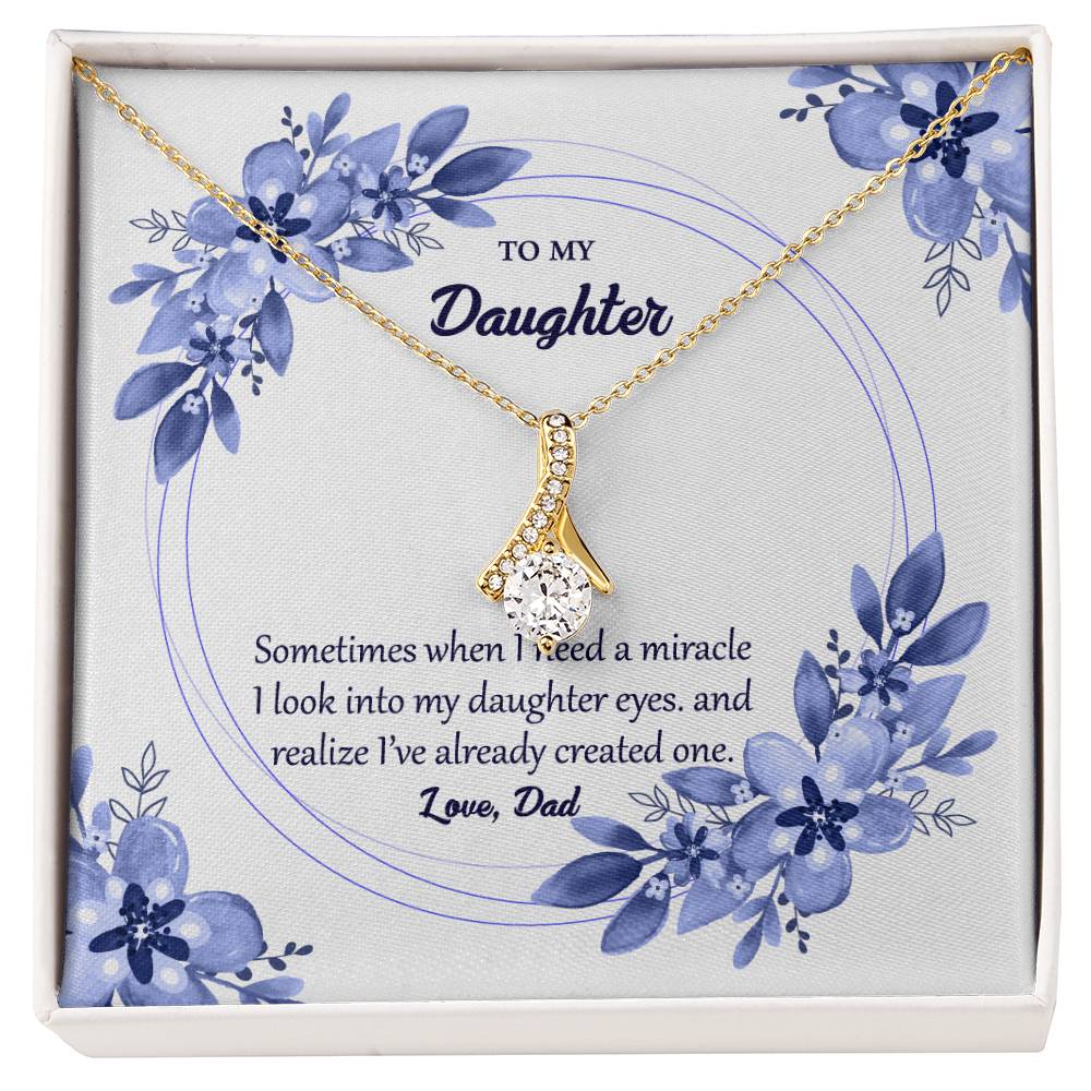 Alluring Beauty Necklace (Yellow & White Gold Variants) With Custom Gift Card To Daughter