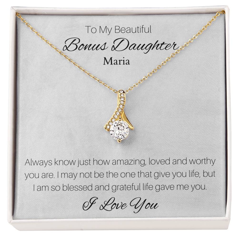 Alluring Beauty Necklace (Yellow & White Gold Variants) With Personalized Message Card To Bonus Daughter