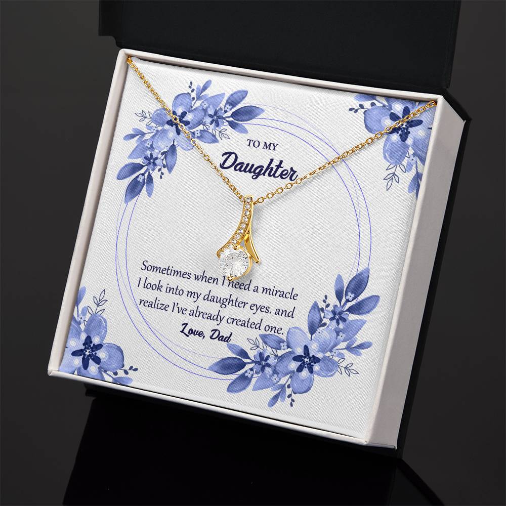 Alluring Beauty Necklace (Yellow & White Gold Variants) With Custom Gift Card To Daughter