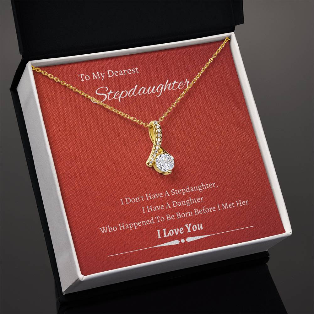 Alluring Beauty Necklace with Custom Message Card for Stepdaughter Bonus Daughter