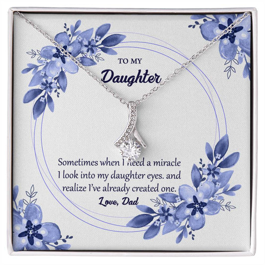 Alluring Beauty Necklace (Yellow & White Gold Variants) With Custom Gift Card To Daughter