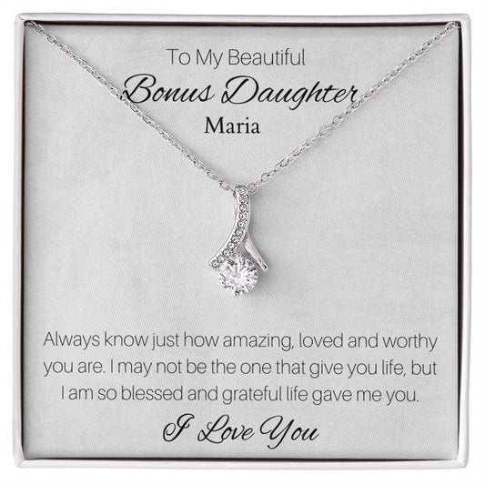 Alluring Beauty Necklace (Yellow & White Gold Variants) With Personalized Message Card To Bonus Daughter