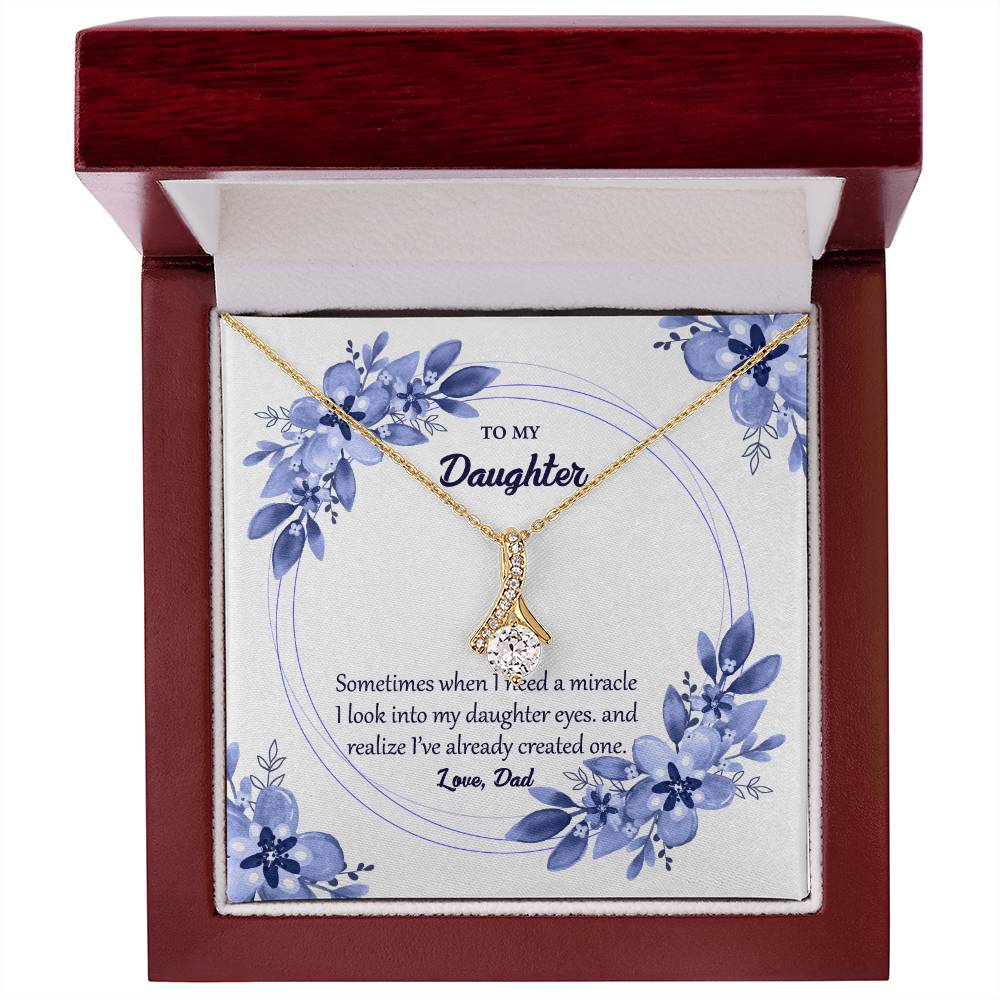 Alluring Beauty Necklace (Yellow & White Gold Variants) With Custom Gift Card To Daughter