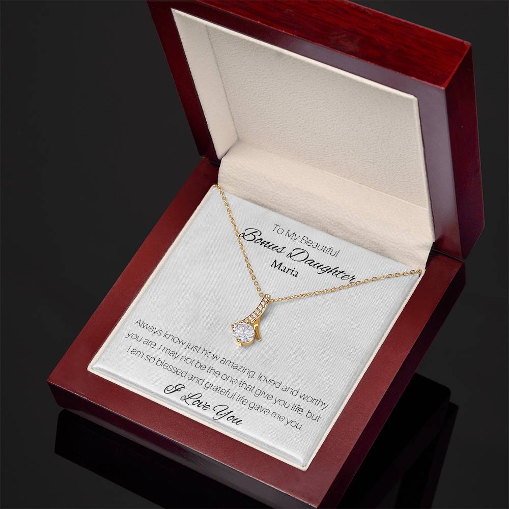 Alluring Beauty Necklace (Yellow & White Gold Variants) With Personalized Message Card To Bonus Daughter