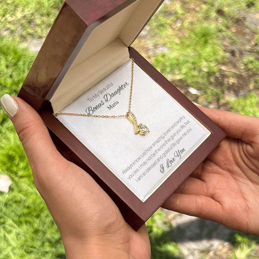 Alluring Beauty Necklace (Yellow & White Gold Variants) With Personalized Message Card To Bonus Daughter