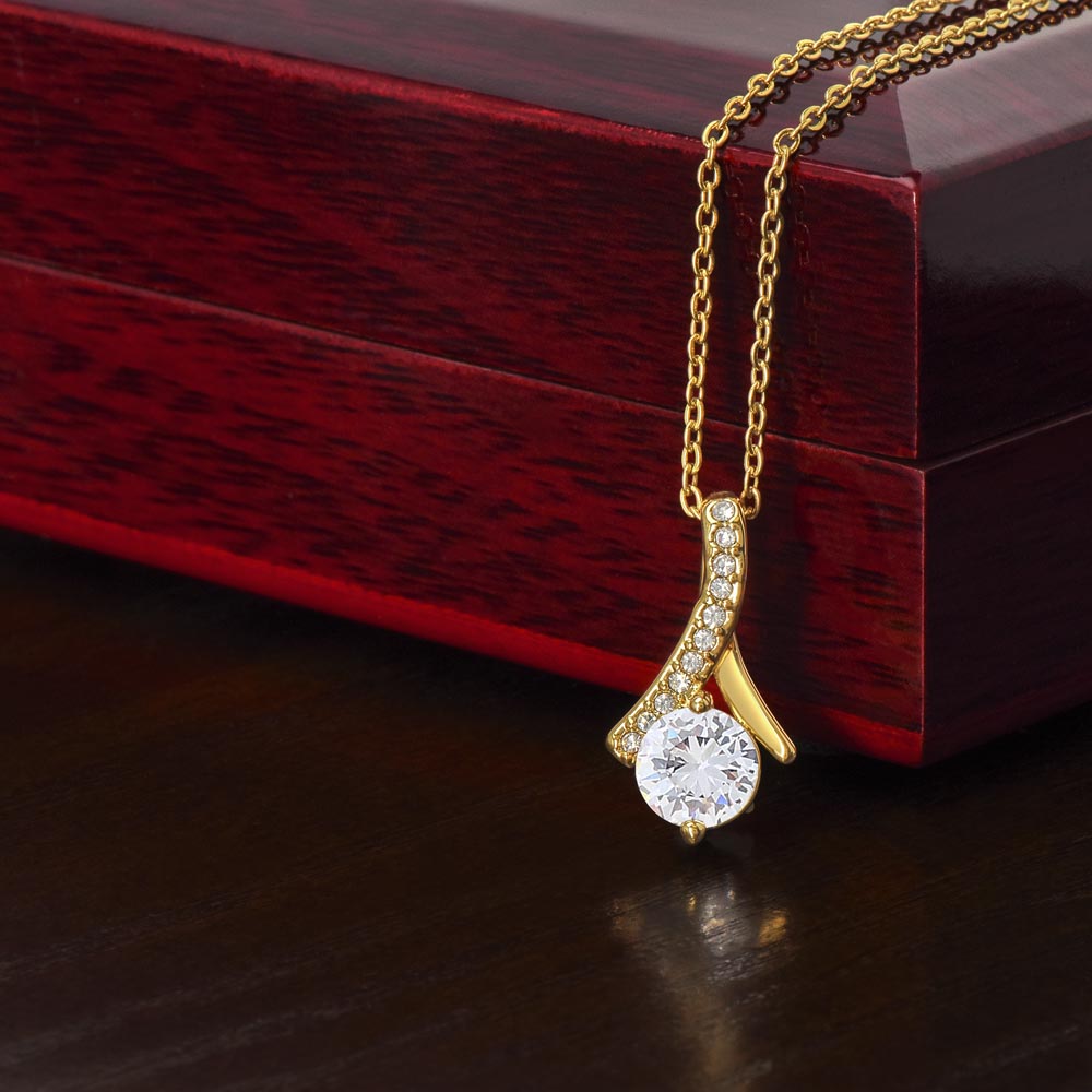 Alluring Beauty Necklace (Yellow & White Gold Variants) With Custom Gift Card To Daughter