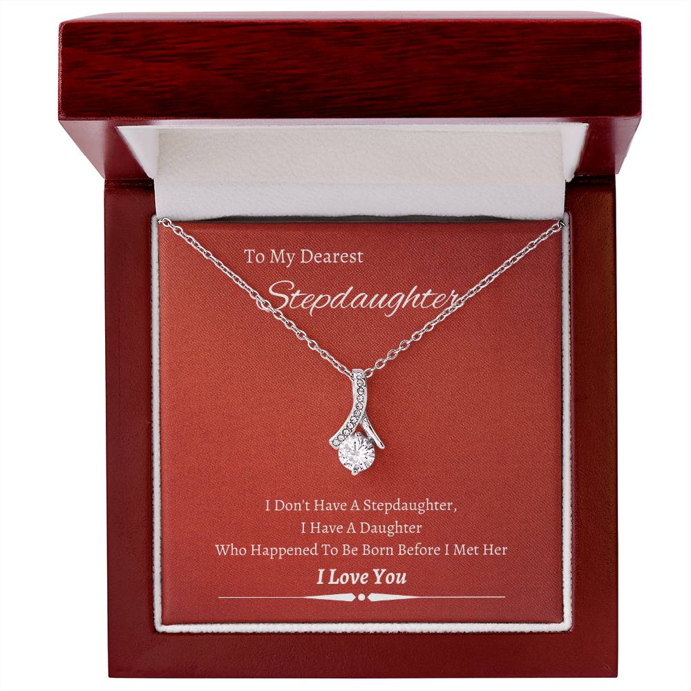 Alluring Beauty Necklace with Custom Message Card for Stepdaughter Bonus Daughter