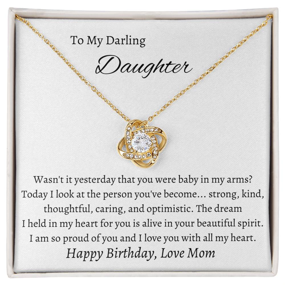 Love Knot Necklace with Custom Message Card for Daughter