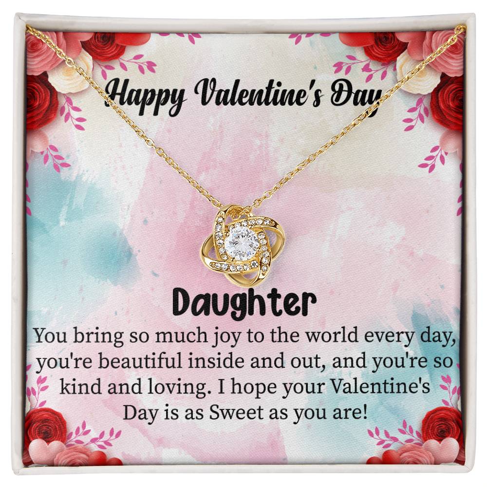 Love Knot Necklace with Message Card for Daughter on Valentine's Day