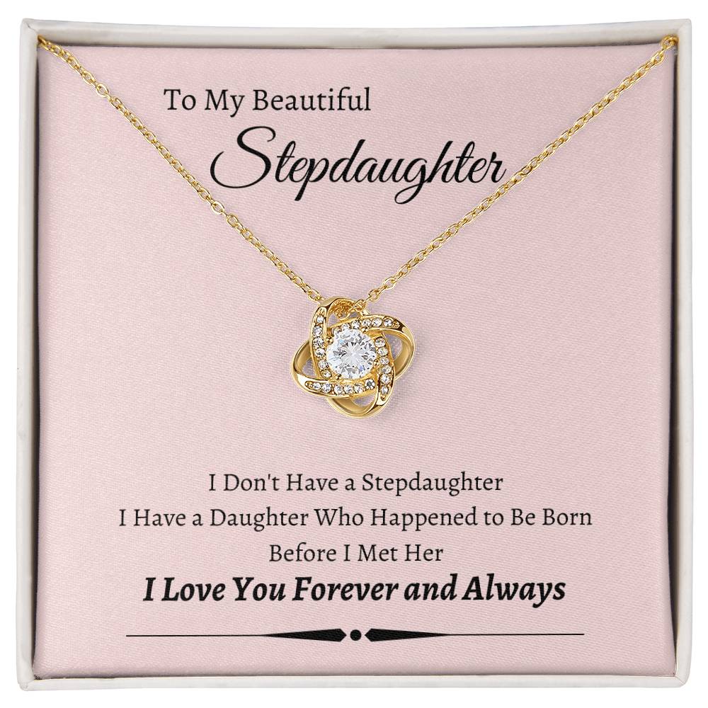 Love Knot Necklace with Custom Message Card for Stepdaughter Bonus Daughter