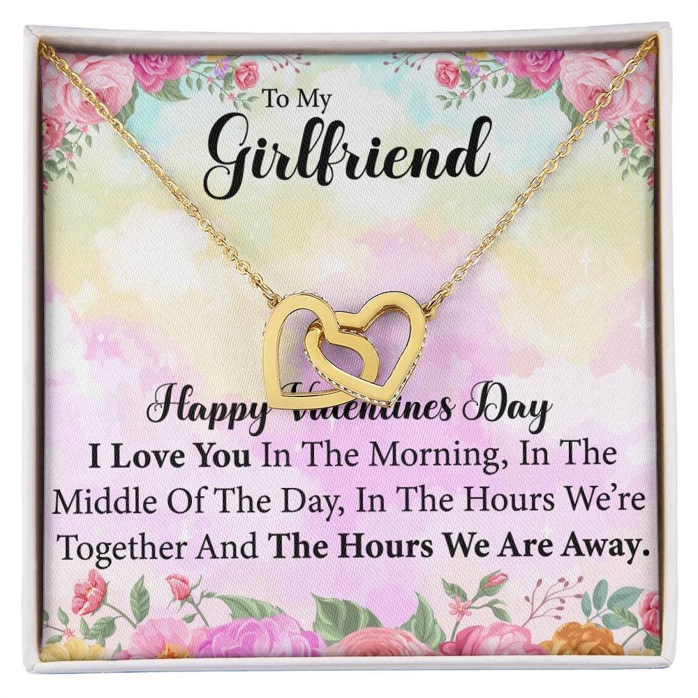 Interlocking Hearts Necklace With Message Card for Valentine's Day. Perfect gift for  Girlfriend