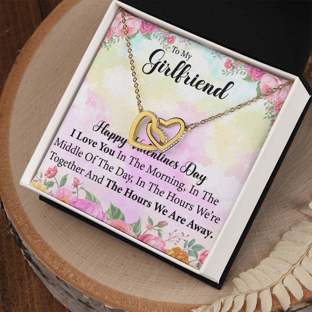 Interlocking Hearts Necklace With Message Card for Valentine's Day. Perfect gift for  Girlfriend