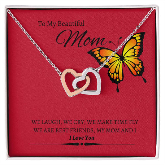 Interlocking Hearts Necklace For Mom/Mother