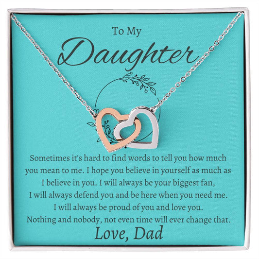 Interlocking Hearts Necklace To Daughter