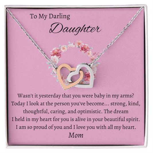 Interlocking Hearts Necklace To Daughter