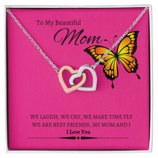 Interlocking Hearts Necklace For Mom/Mother