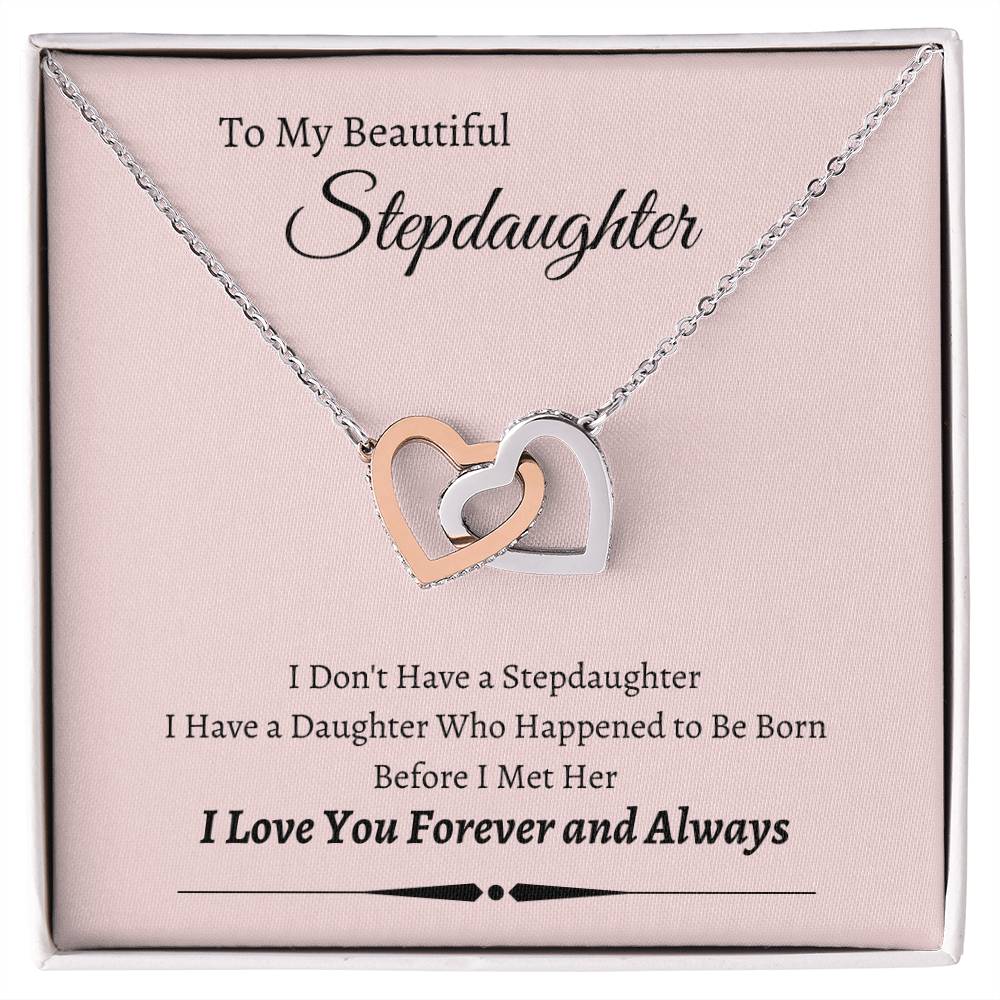 Interlocking Hearts Necklace For Stepdaughter Bonus Daughter