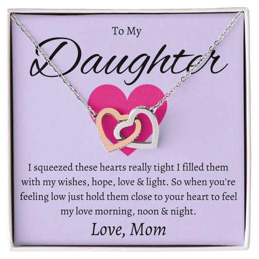 Interlocking Hearts Necklace To Daughter