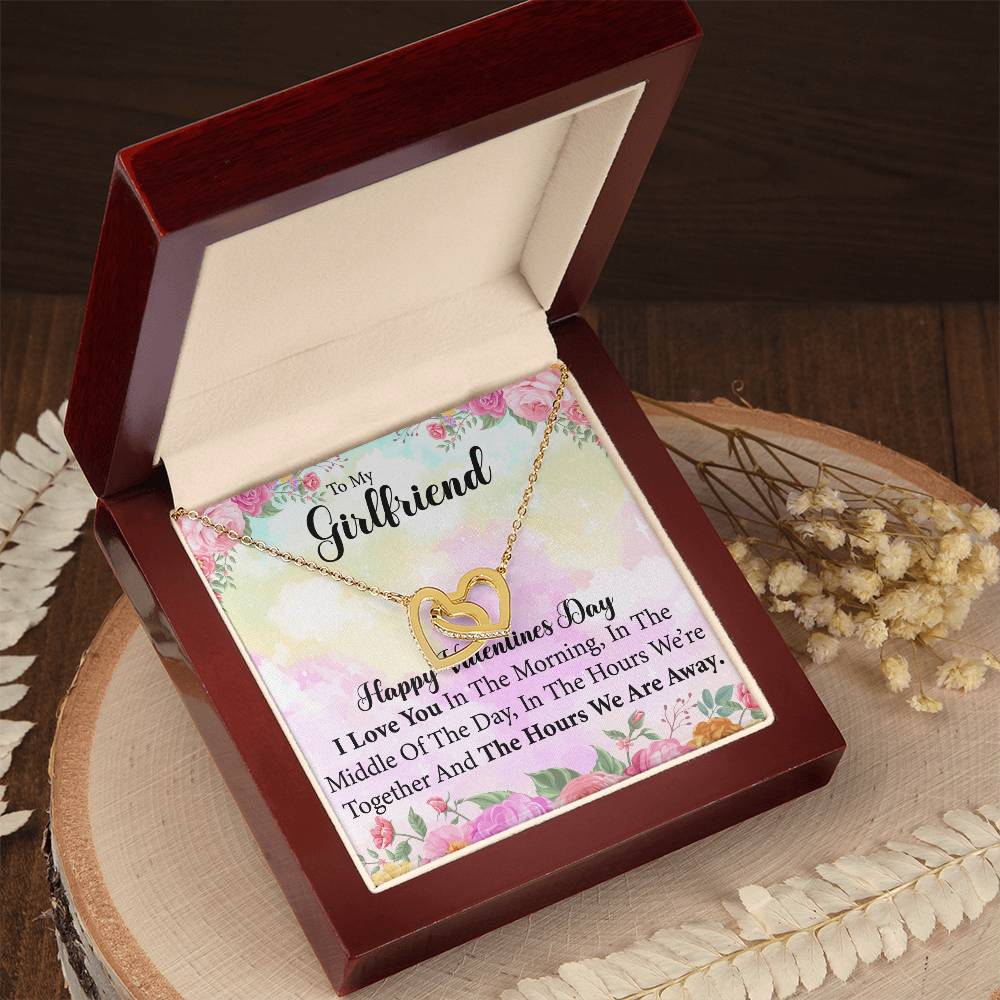 Interlocking Hearts Necklace With Message Card for Valentine's Day. Perfect gift for  Girlfriend