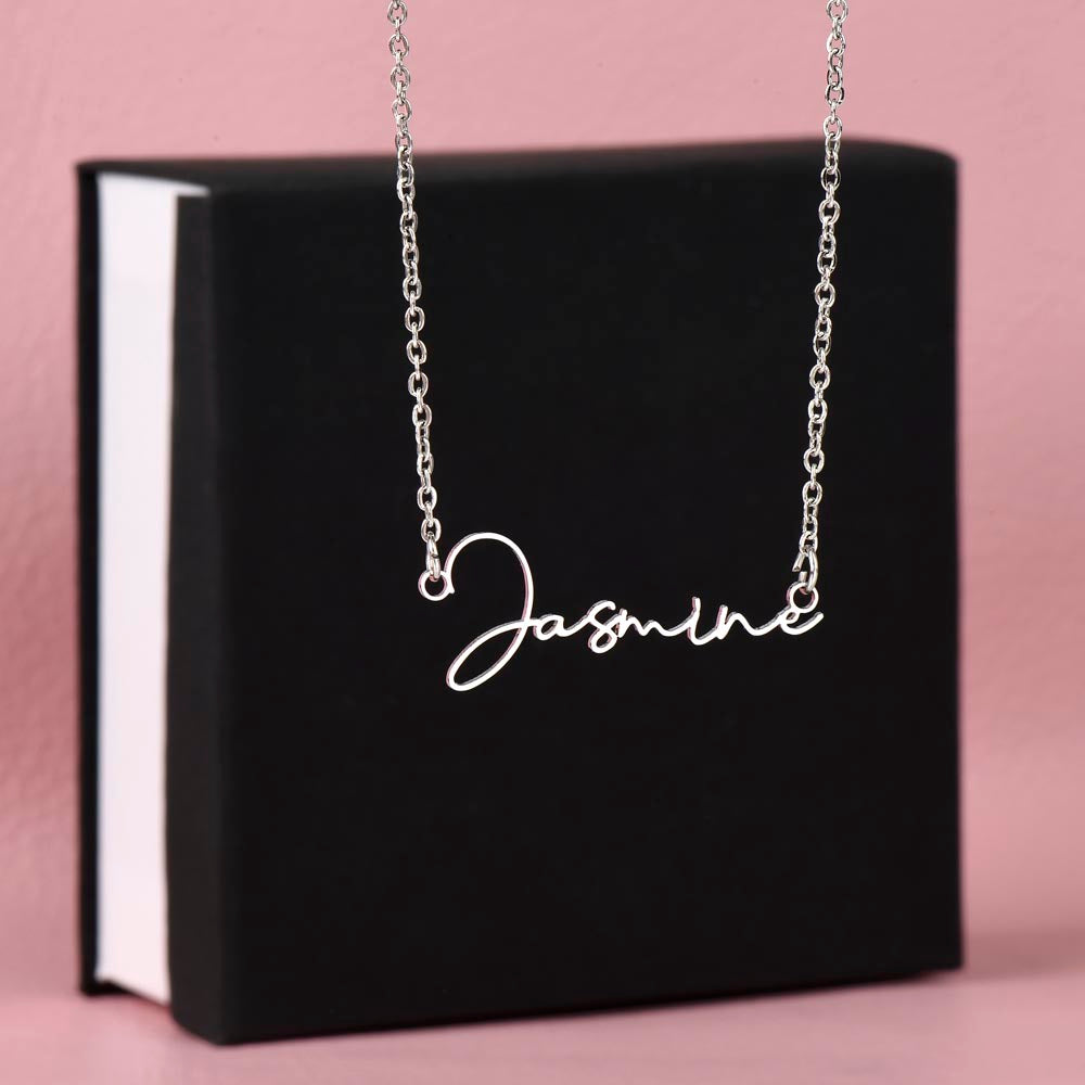 Personalized Signature Name Necklace with Custom Gift Card for Daughter MADE IN THE USA!