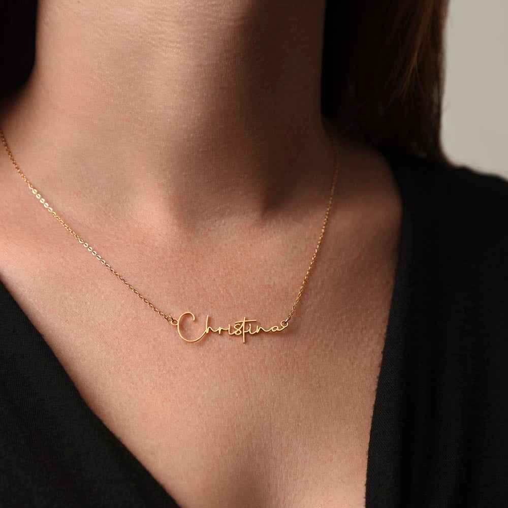 Personalized Signature Name Necklace with Custom Gift Card for Daughter MADE IN THE USA!