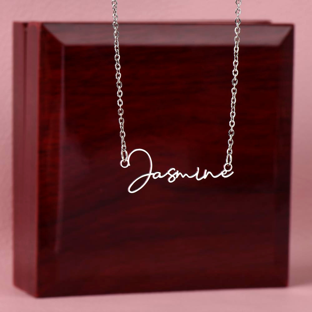 Personalized Signature Name Necklace with Custom Gift Card for Daughter MADE IN THE USA!