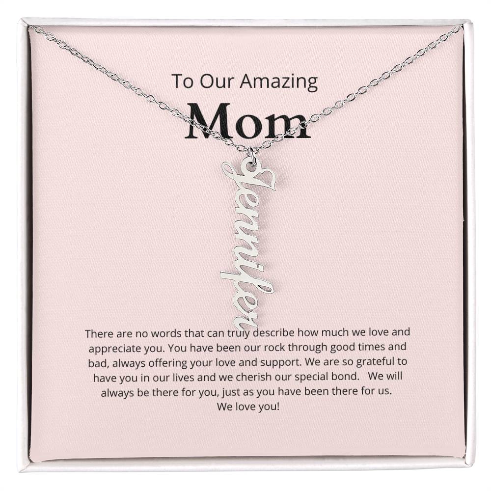 Personalized Name Necklace for Mom With Up To Four Names of Children MADE IN THE USA!