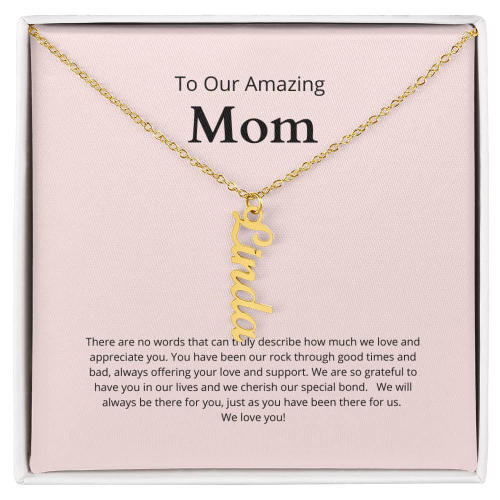 Personalized Name Necklace for Mom With Up To Four Names of Children MADE IN THE USA!