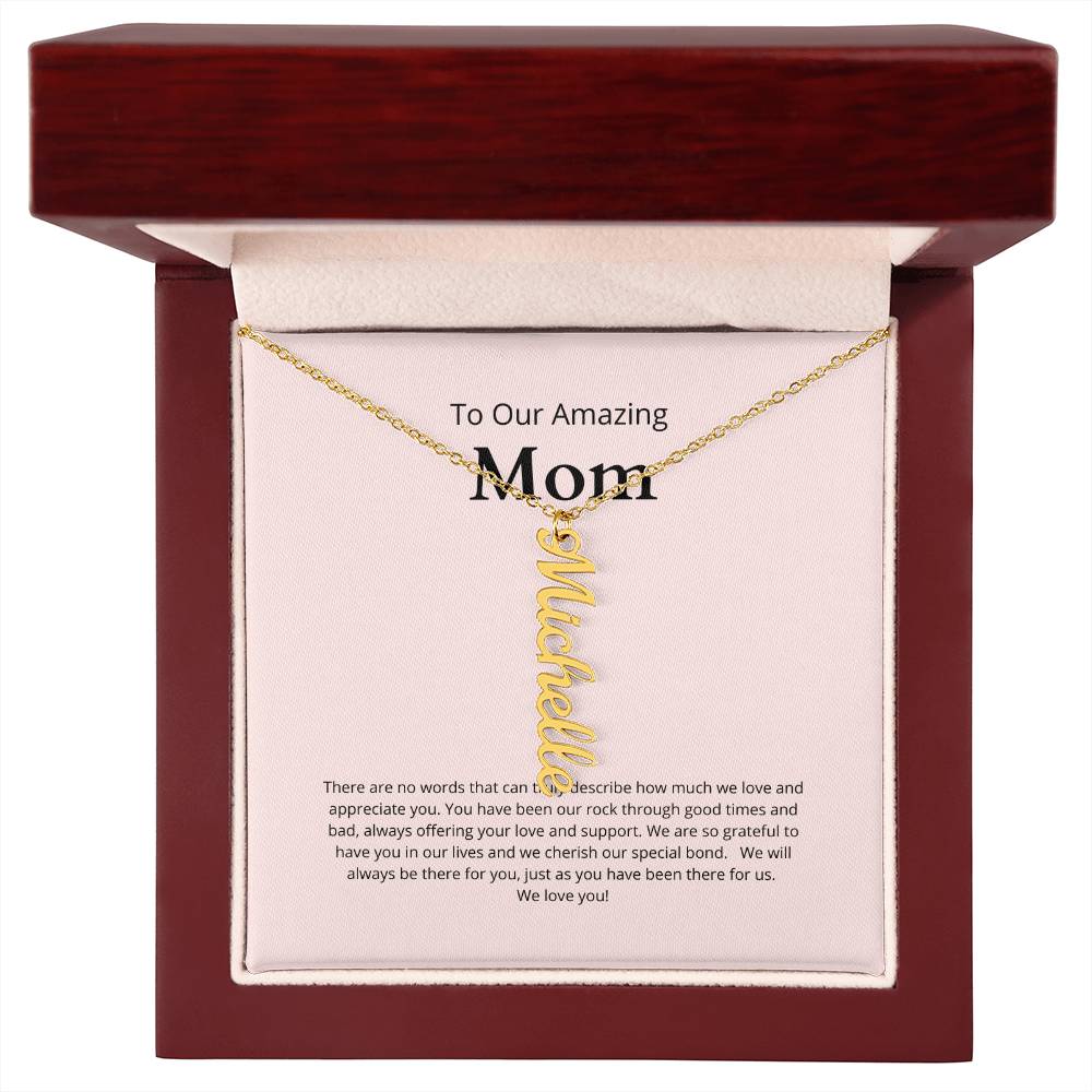 Personalized Name Necklace for Mom With Up To Four Names of Children MADE IN THE USA!