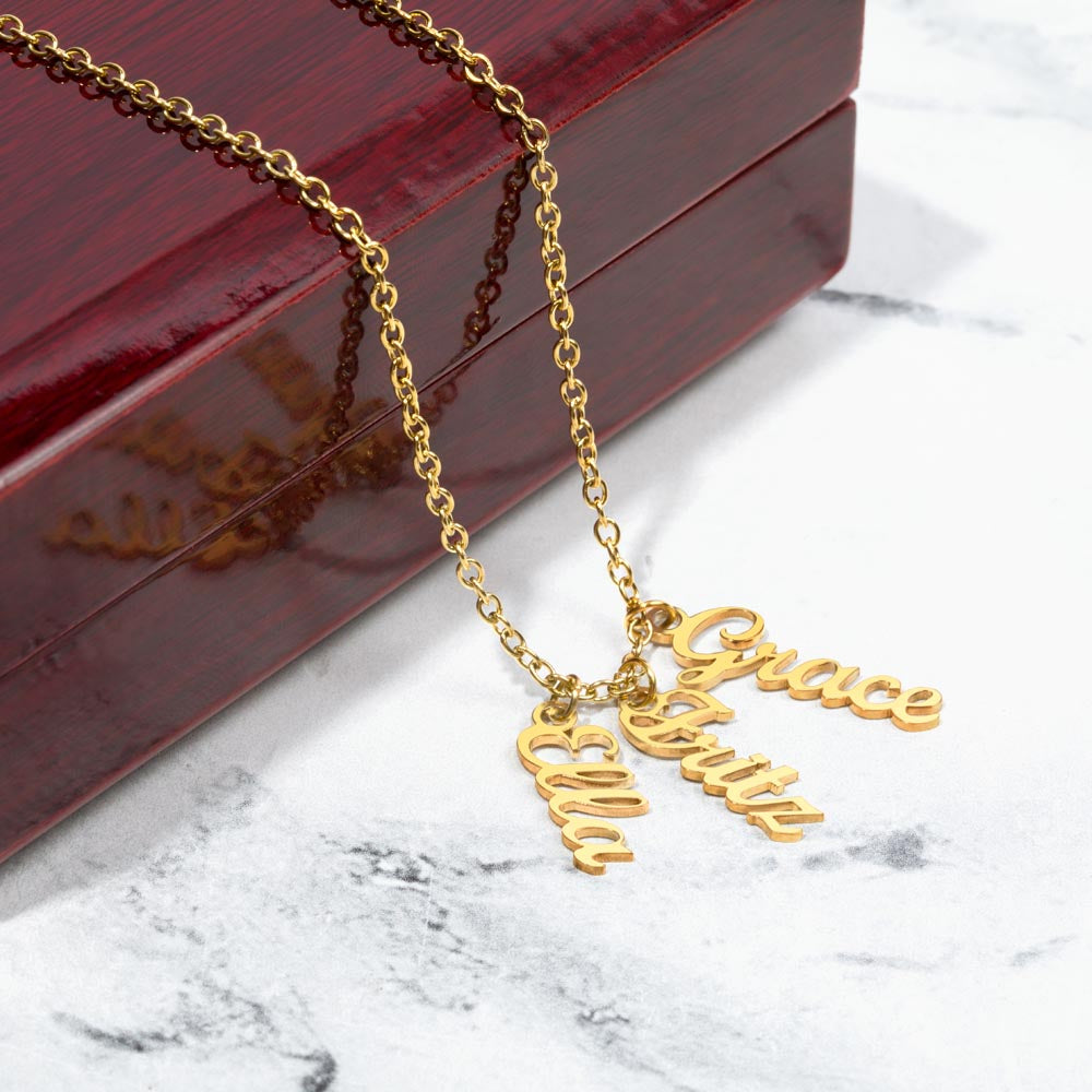 Personalized Name Necklace for Mom With Up To Four Names of Children MADE IN THE USA!