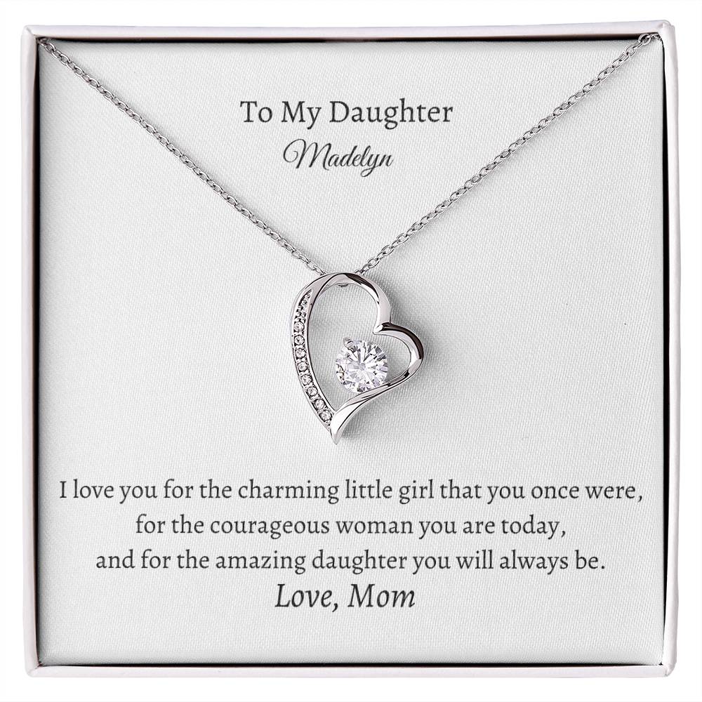 Forever Love Necklace for Daughter with Personalized Message Card - Add Name