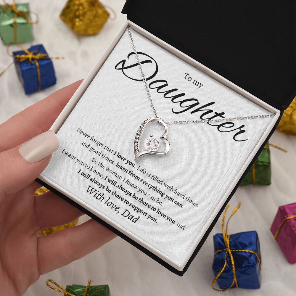 Beautiful Forever Love Necklace with Message Card for Daughter