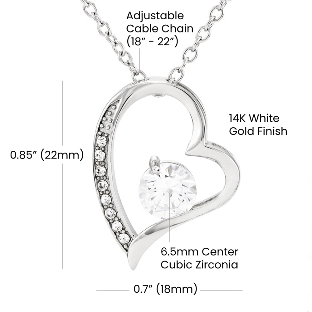 Forever Love Necklace with Personalized Message Card For Wife