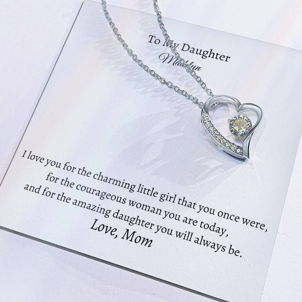 Forever Love Necklace for Daughter with Personalized Message Card - Add Name