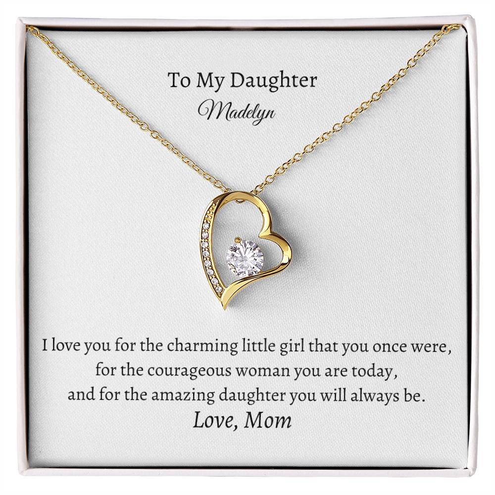 Forever Love Necklace for Daughter with Personalized Message Card - Add Name